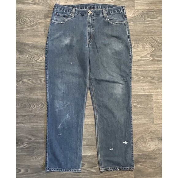 Carhartt Jeans 40x32 Workwear Relaxed Fit 5 Pocket Denim Yard Garage Painter - Picture 1 of 14